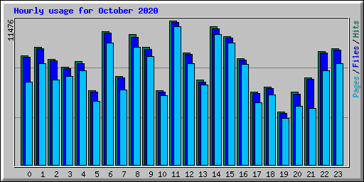 Hourly usage for October 2020