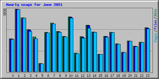 Hourly usage for June 2021